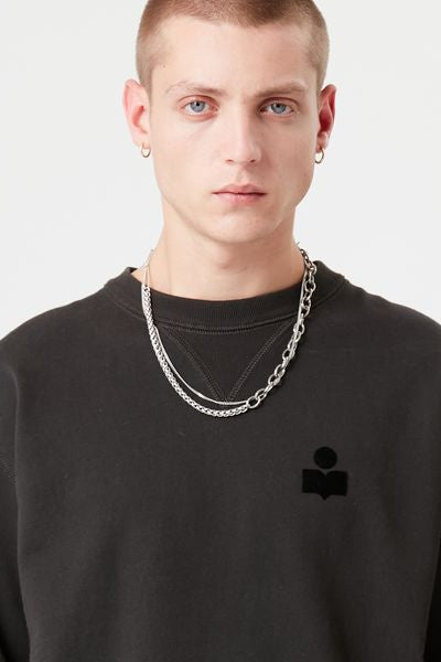 Mike cotton sweatshirt - Nero lavato - Man - 3