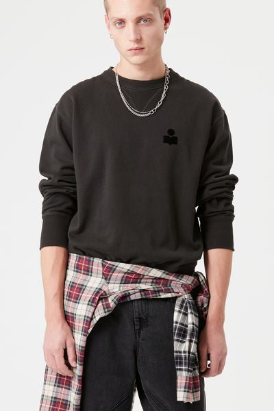 Mike cotton sweatshirt - Nero lavato - Man - 4