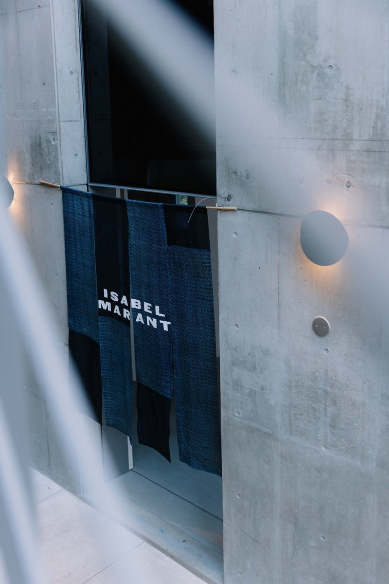 isabel Marant logo on fabric for the event