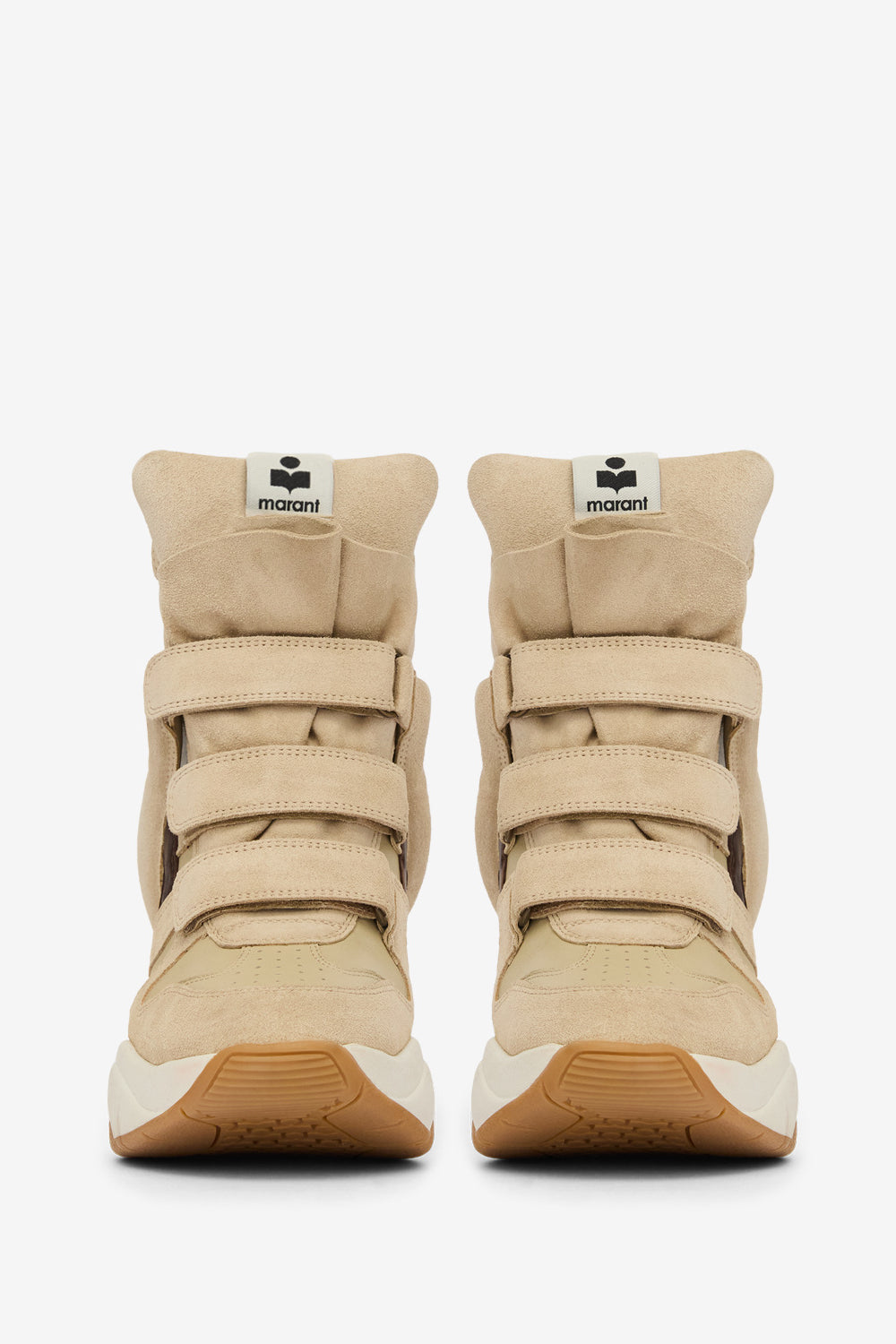 Balskee high-top wedge suede leather sneakers - Ecru - chocolate - Woman - 4