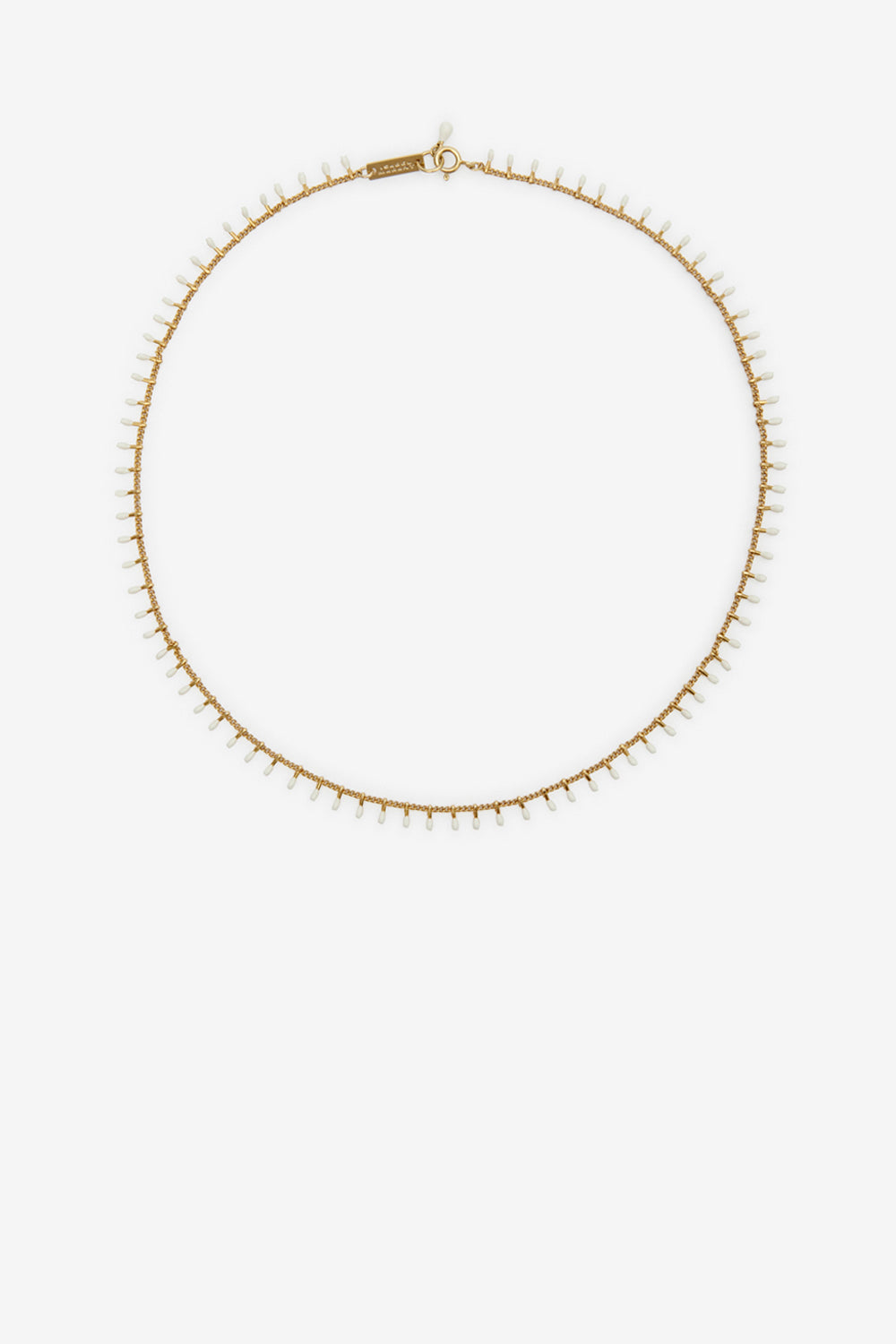 Casablanca gold-finish brass chain necklace - Ecru - Woman - 1