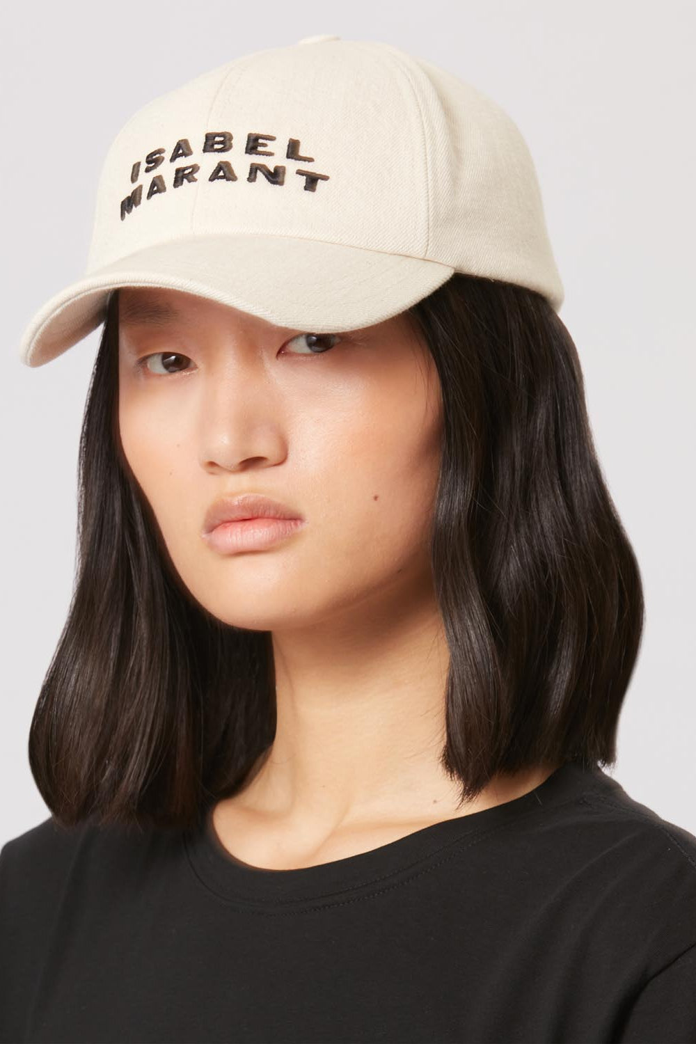 Tyron embroidered cotton cap with logo - Ecru and black - Woman - 4