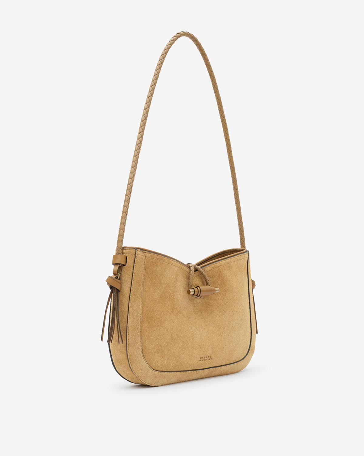 Bolso de hombro tipo bolsouette de ante vigo Woman Camel 1