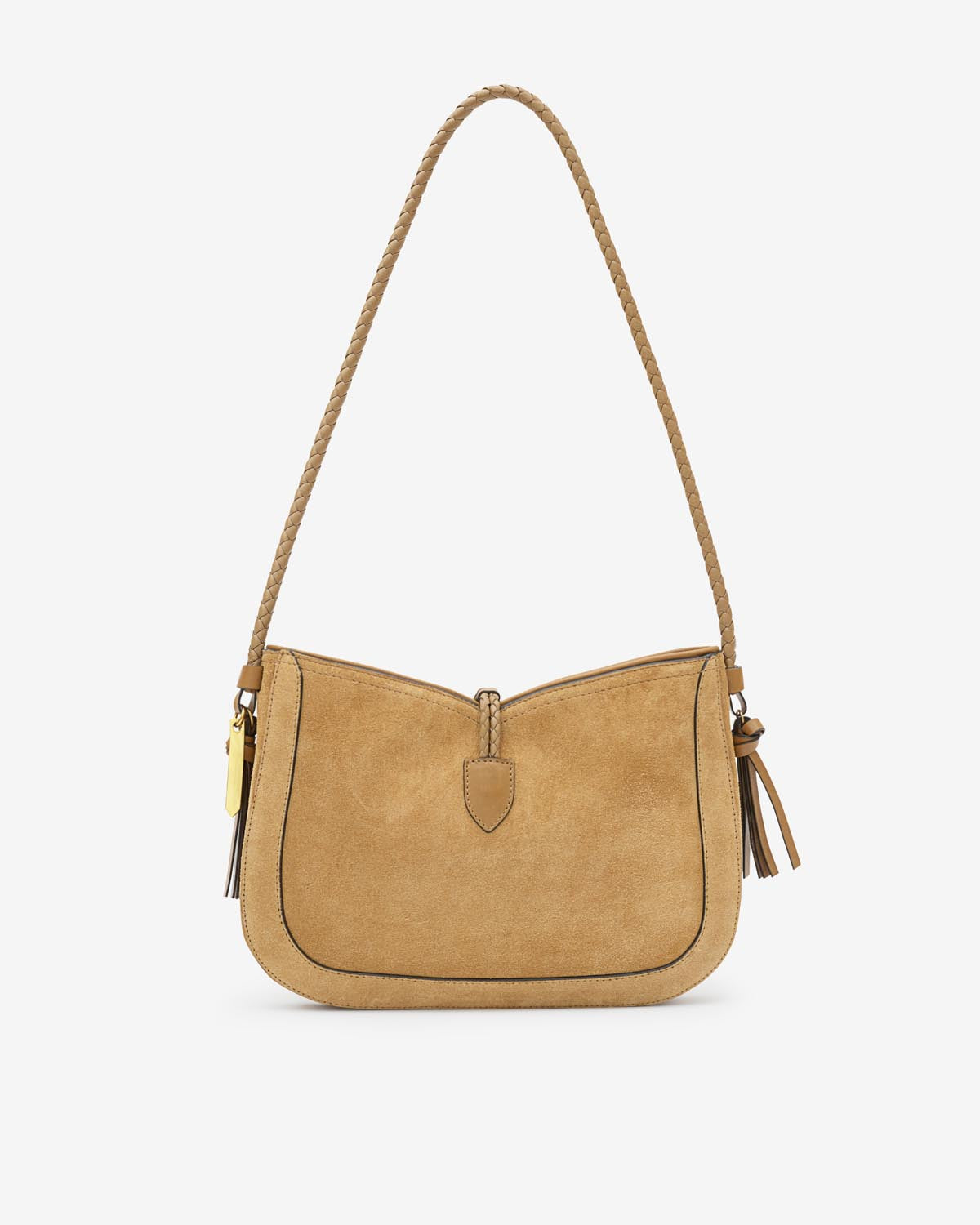 Bolso de hombro tipo bolsouette de ante vigo Woman Camel 2