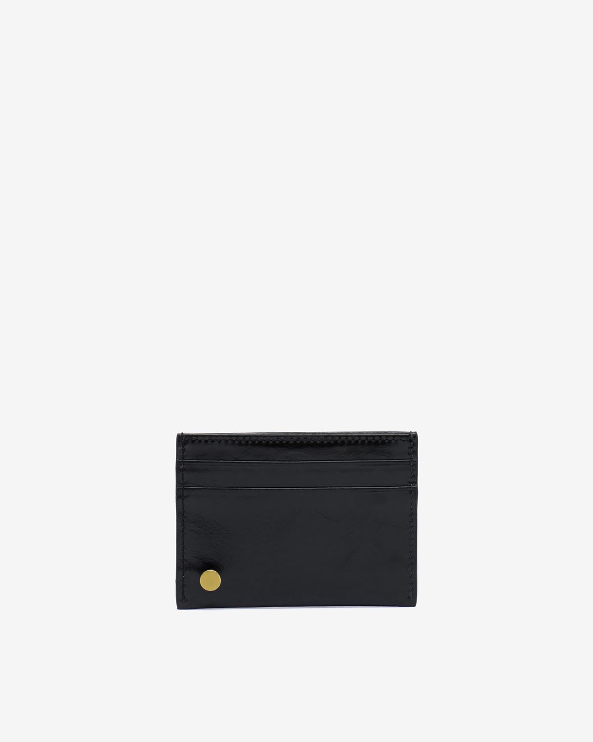 Chiba portacarte in pelle Woman Black and gold 2