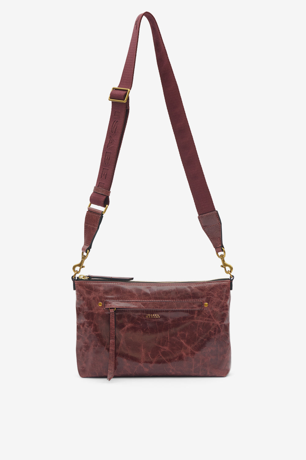 Nessah shiny leather shoulder bag - Grapefruit - Woman - 6