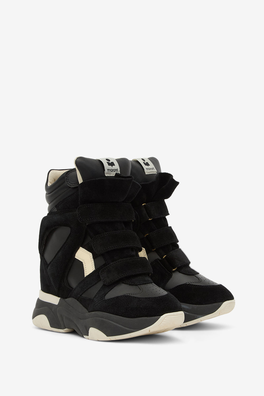 Balskee high-top leather wedge sneakers - Black - Woman - 3