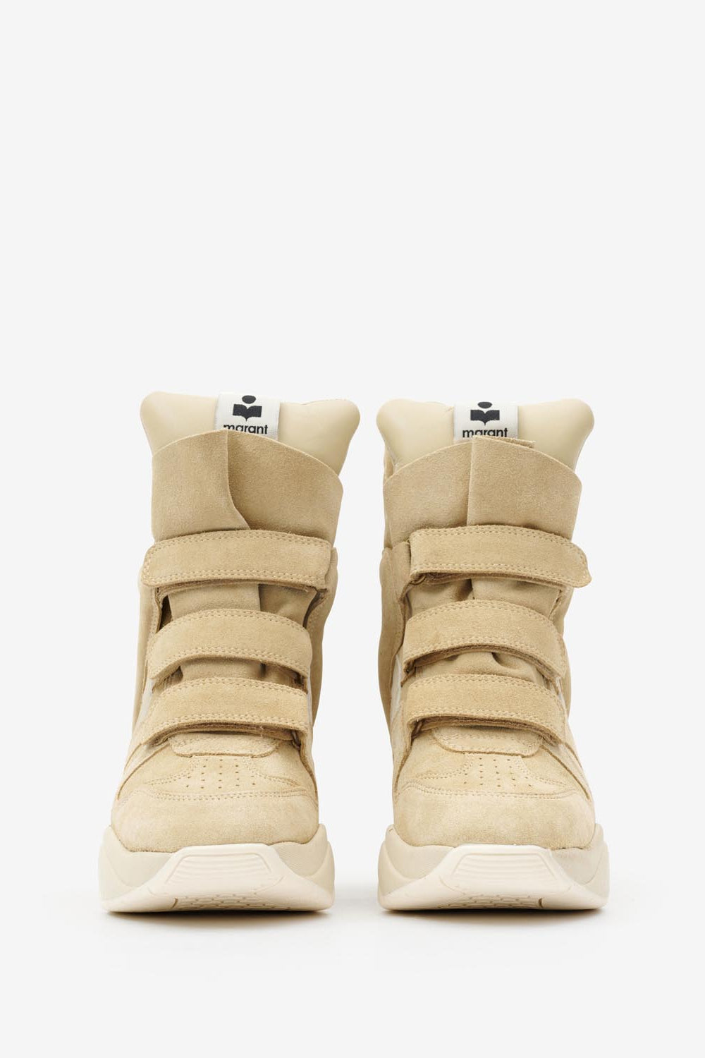 Balskee high-top wedge sneakers in suede calfskin leather - Beige - Woman - 4