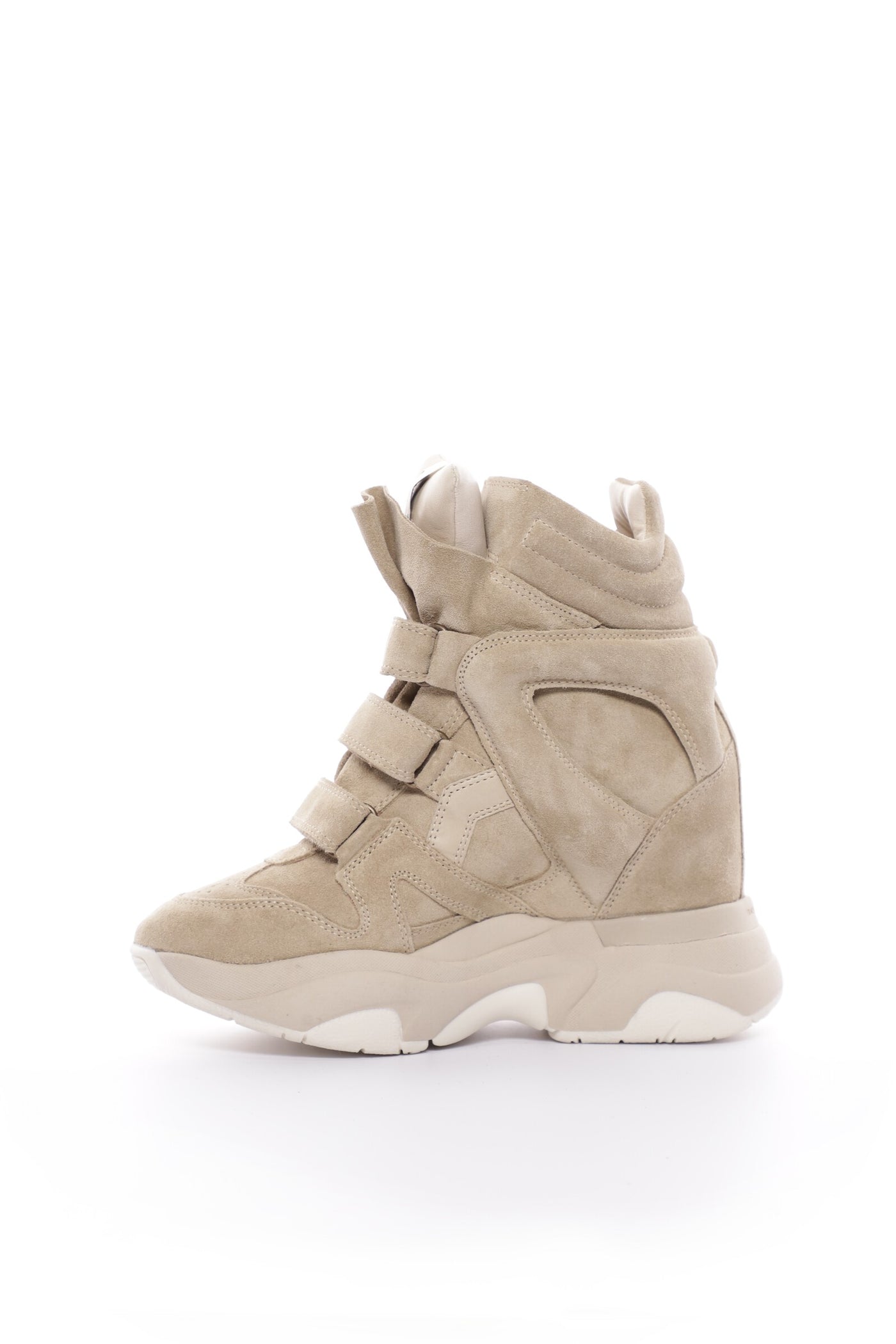 Balskee high-top wedge sneakers in suede calfskin leather - Beige - Woman - 5