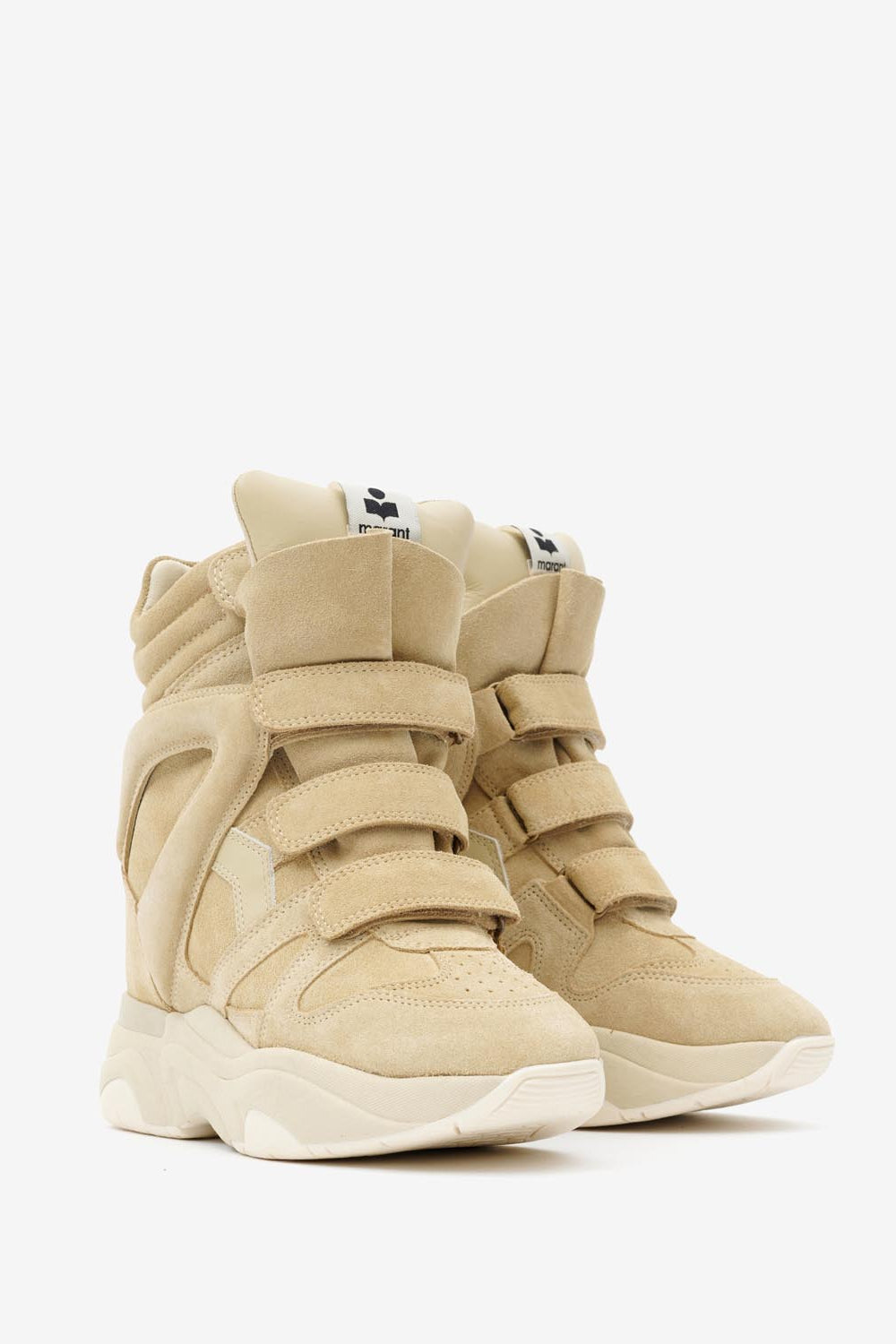Balskee high-top wedge sneakers in suede calfskin leather - Beige - Woman - 3