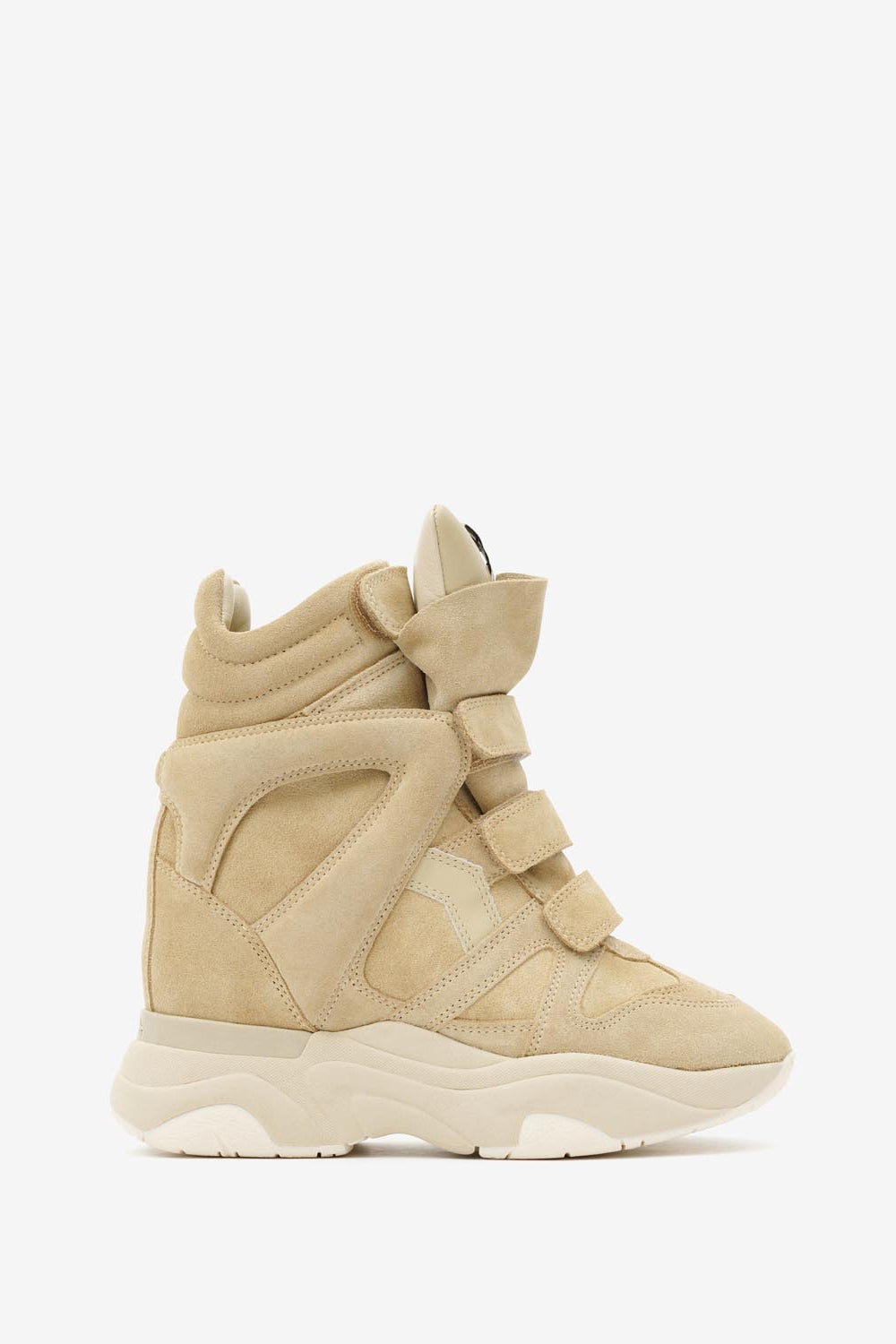 Balskee high-top wedge sneakers in suede calfskin leather - Beige - Woman - 1