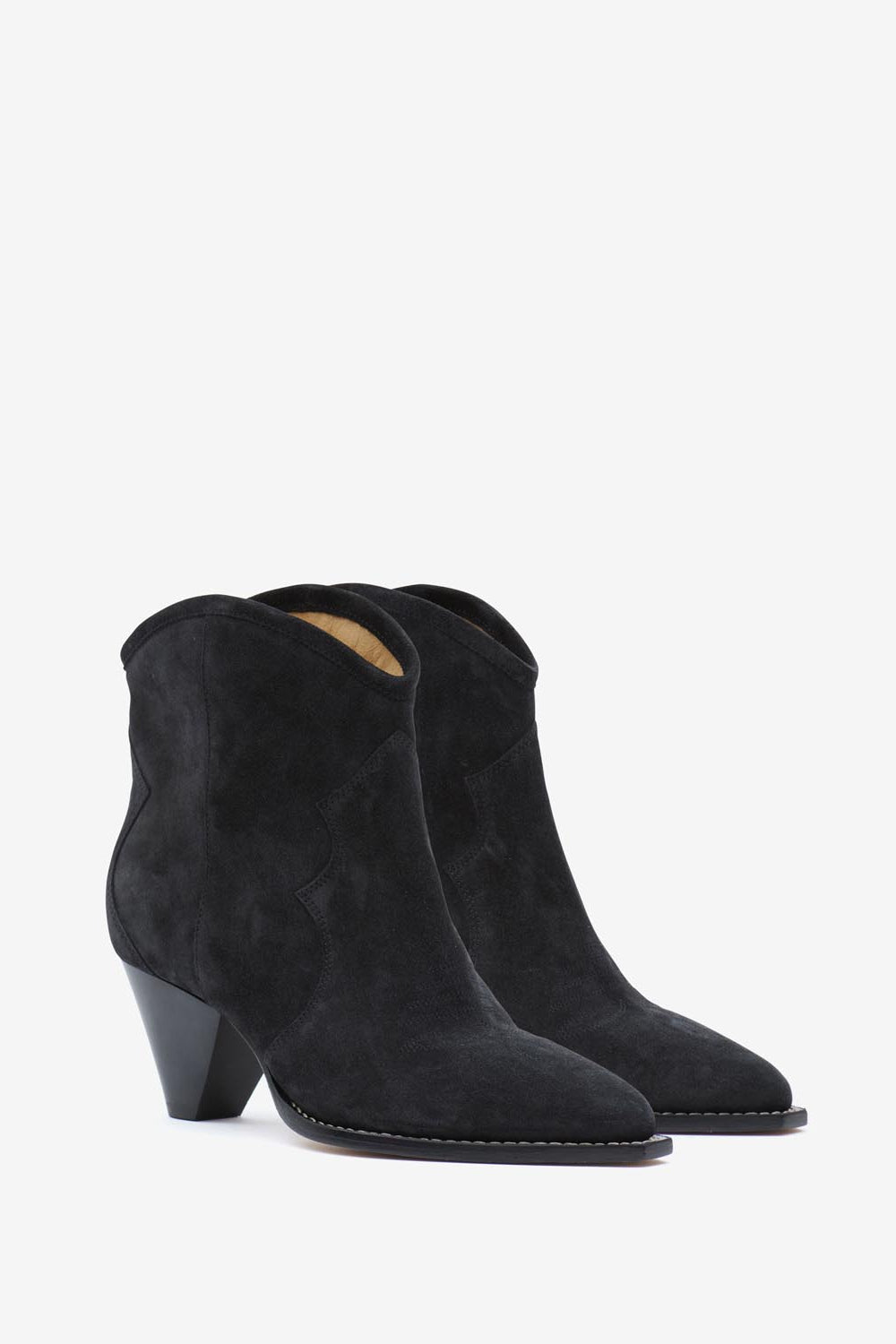 Darizo カーフスエードレザー製 ヒール付き サンティアゴブーツ - ウォッシュドブラック - Woman - 3