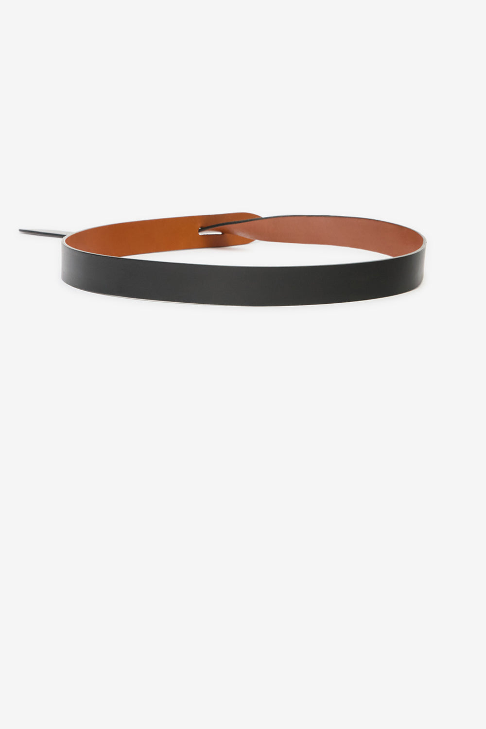 Lecce smooth leather tie belt - Black and natural - Woman - 3
