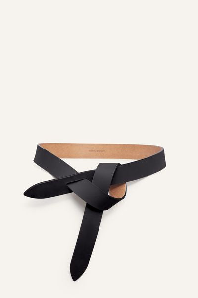 Lecce 묶어서 연출하는 매끄러운 가죽 벨트 - Black and natural - Woman - 5