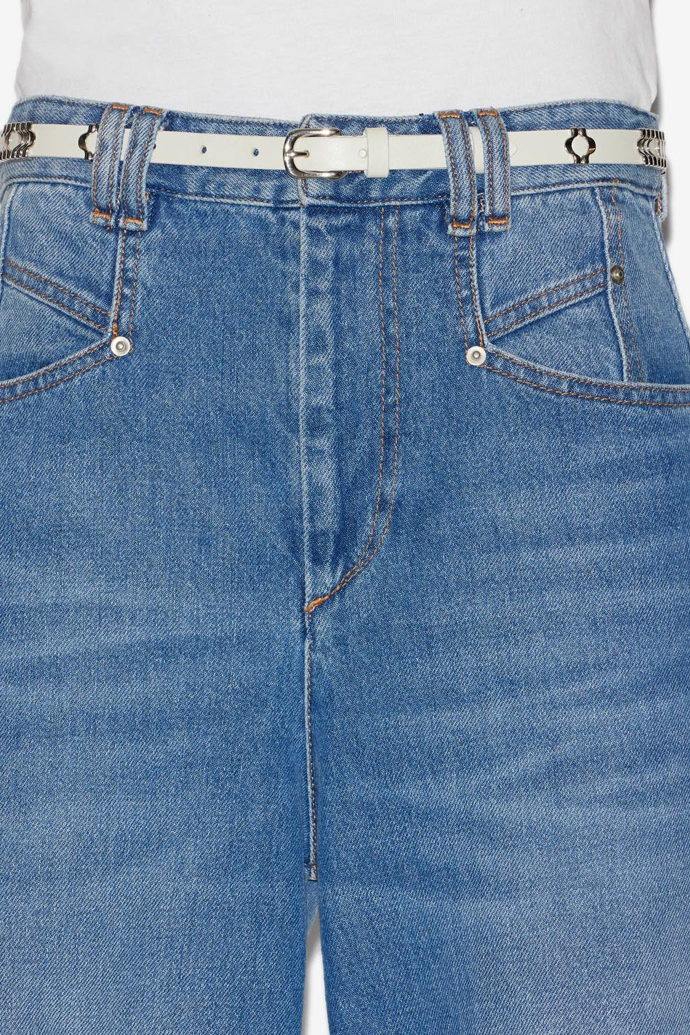 Cintura in pelle di vitello odena - Chalk-silver - Woman - 4