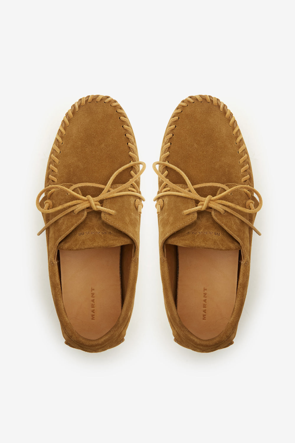 Fylan suede calfskin leather loafers - Sepia - Man - 4