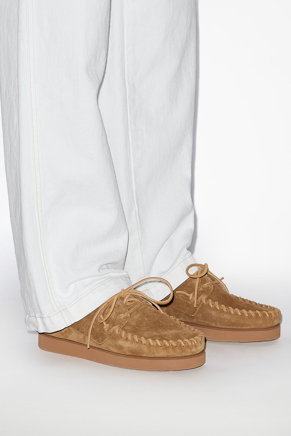 Fylan suede calfskin leather loafers - Sepia - Man - 5
