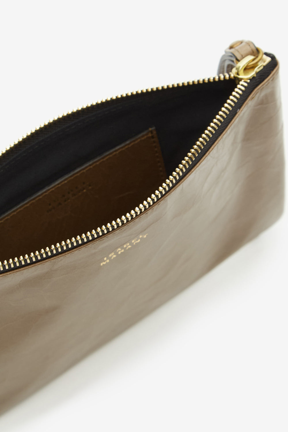 Mino shiny leather clutch bag - Dark khaki - Woman - 3