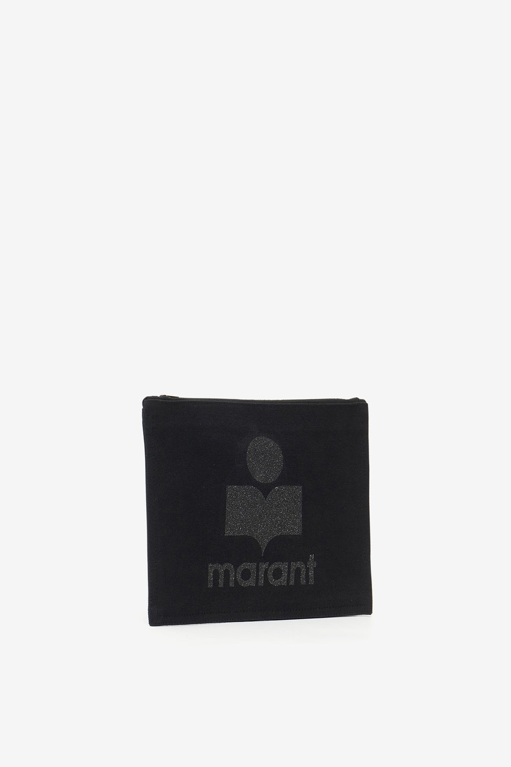 Nettia cotton clutch bag with logo - Black - Woman - 4