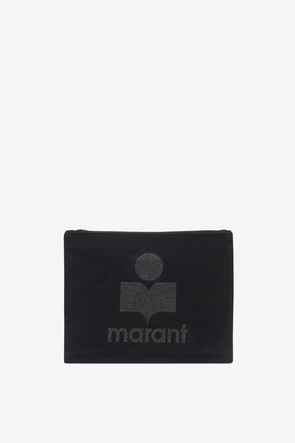 Nettia cotton clutch bag with logo - Black - Woman - 1