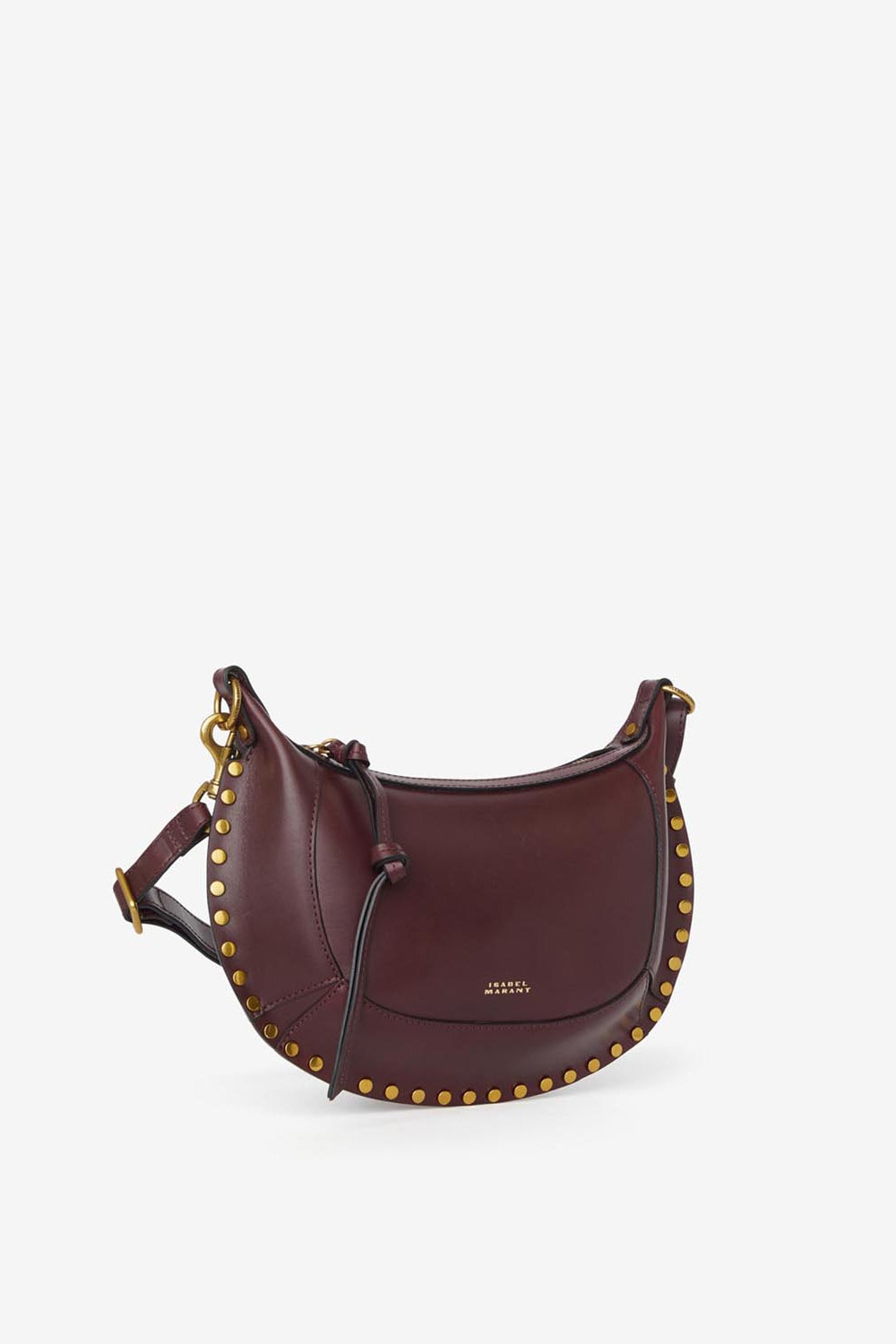 Oskan moon shoulder bag in soft leather - Burgundy - Woman - 5