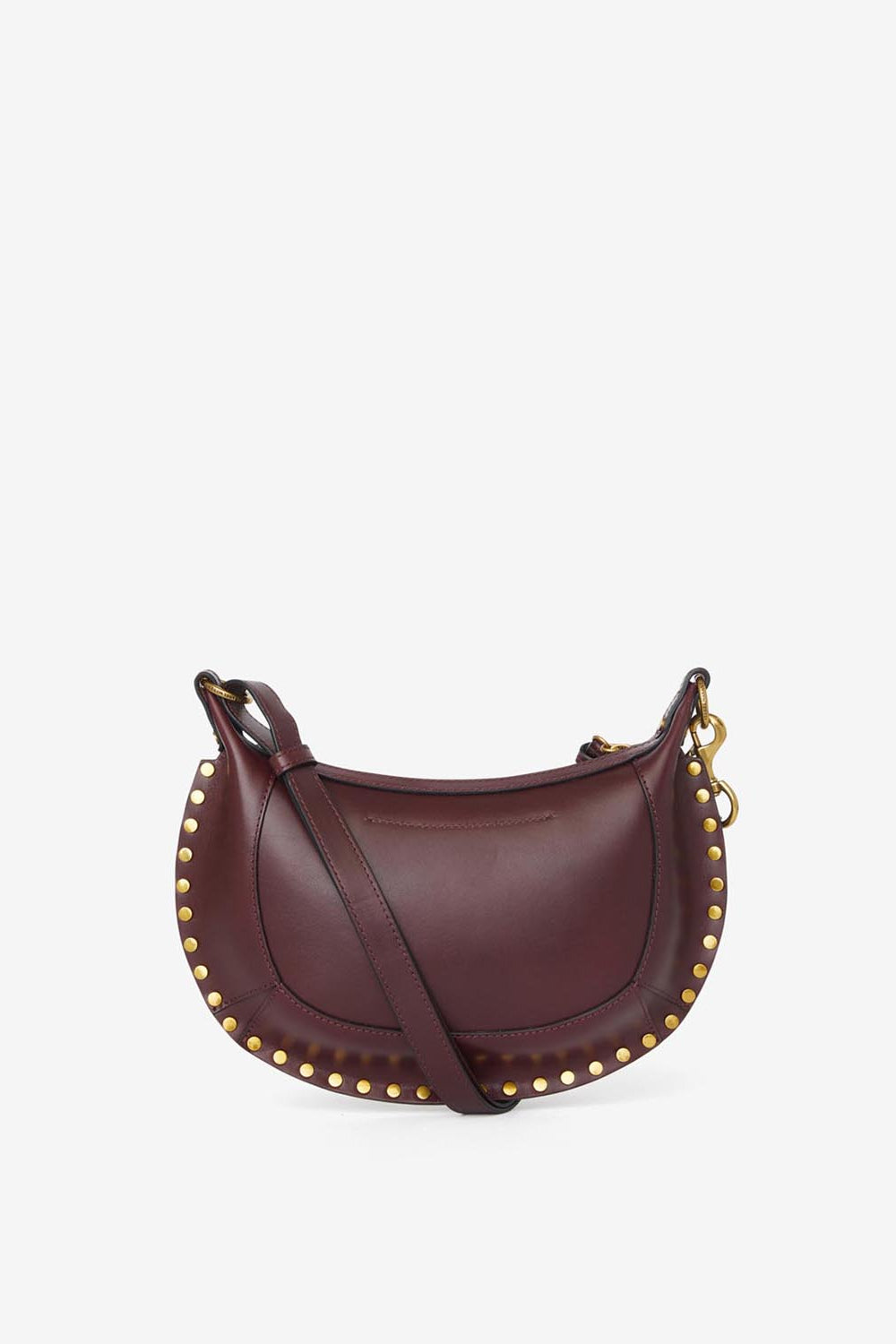 Oskan moon shoulder bag in soft leather - Burgundy - Woman - 4