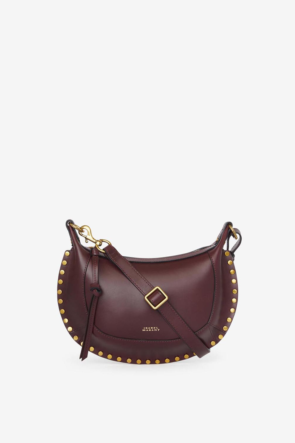 Oskan moon shoulder bag in soft leather - Burgundy - Woman - 1