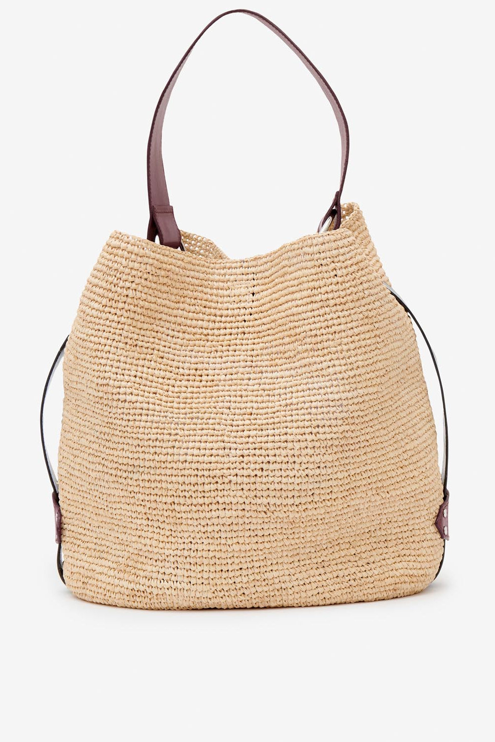 Bayia raffia bucket bag - Natural and cognac - Woman - 3