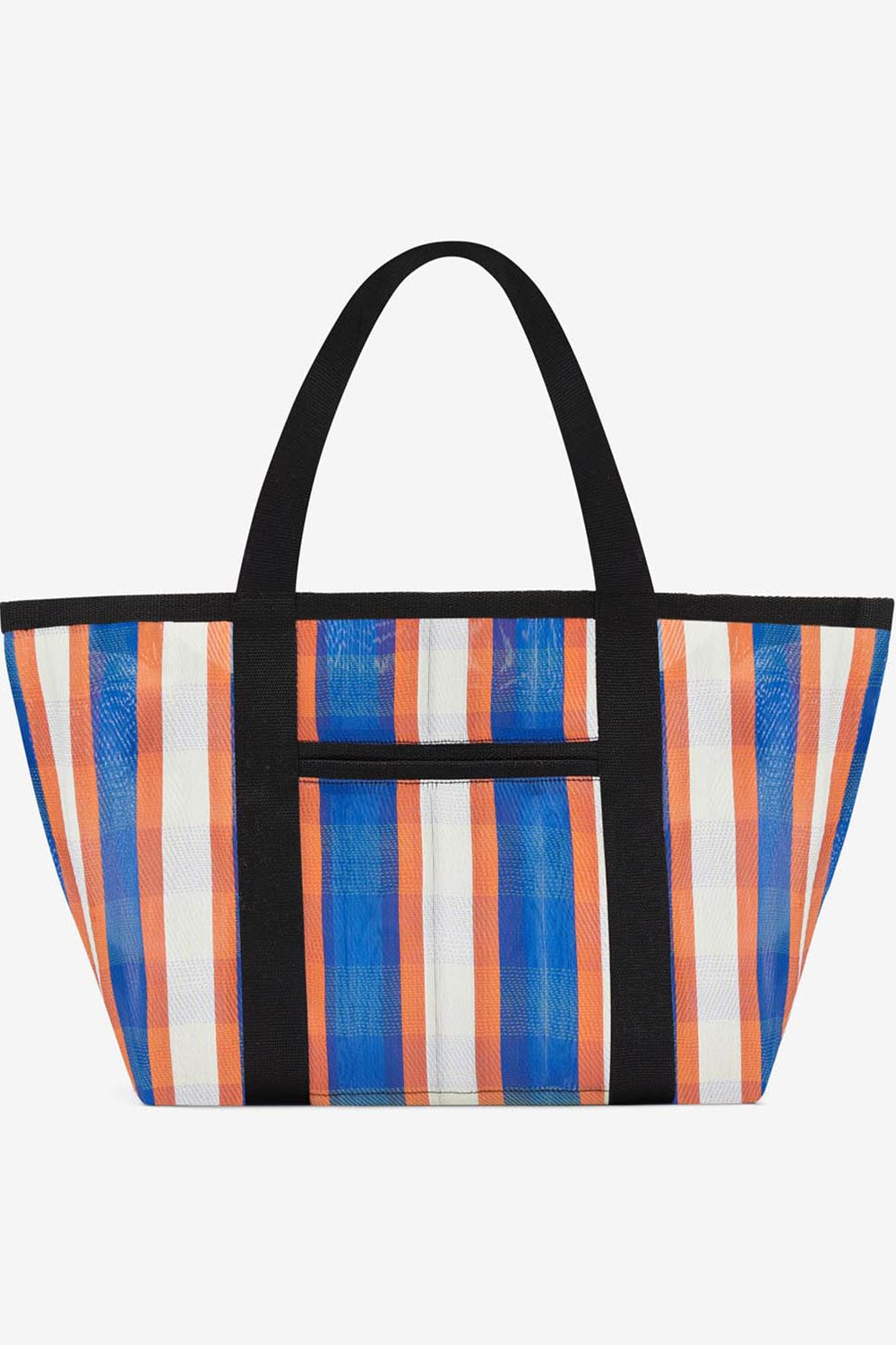 Darwen shoulder tote bag in striped nylon - White-blue-orange - Woman - 2