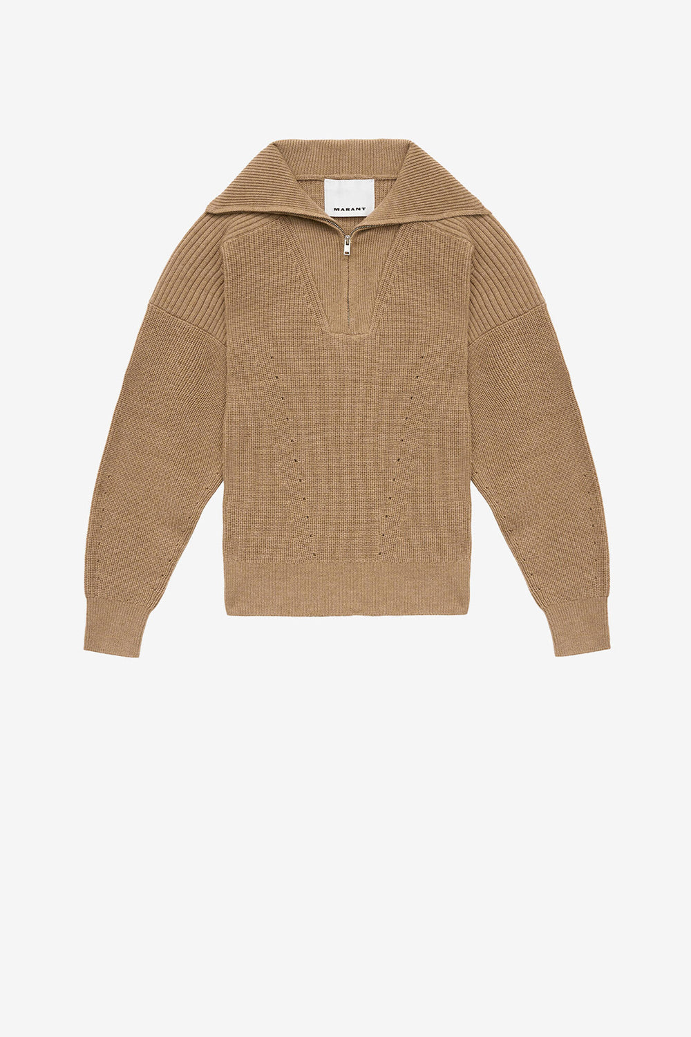 Benny wool zip-up collar sweater - Camel - Man - 1