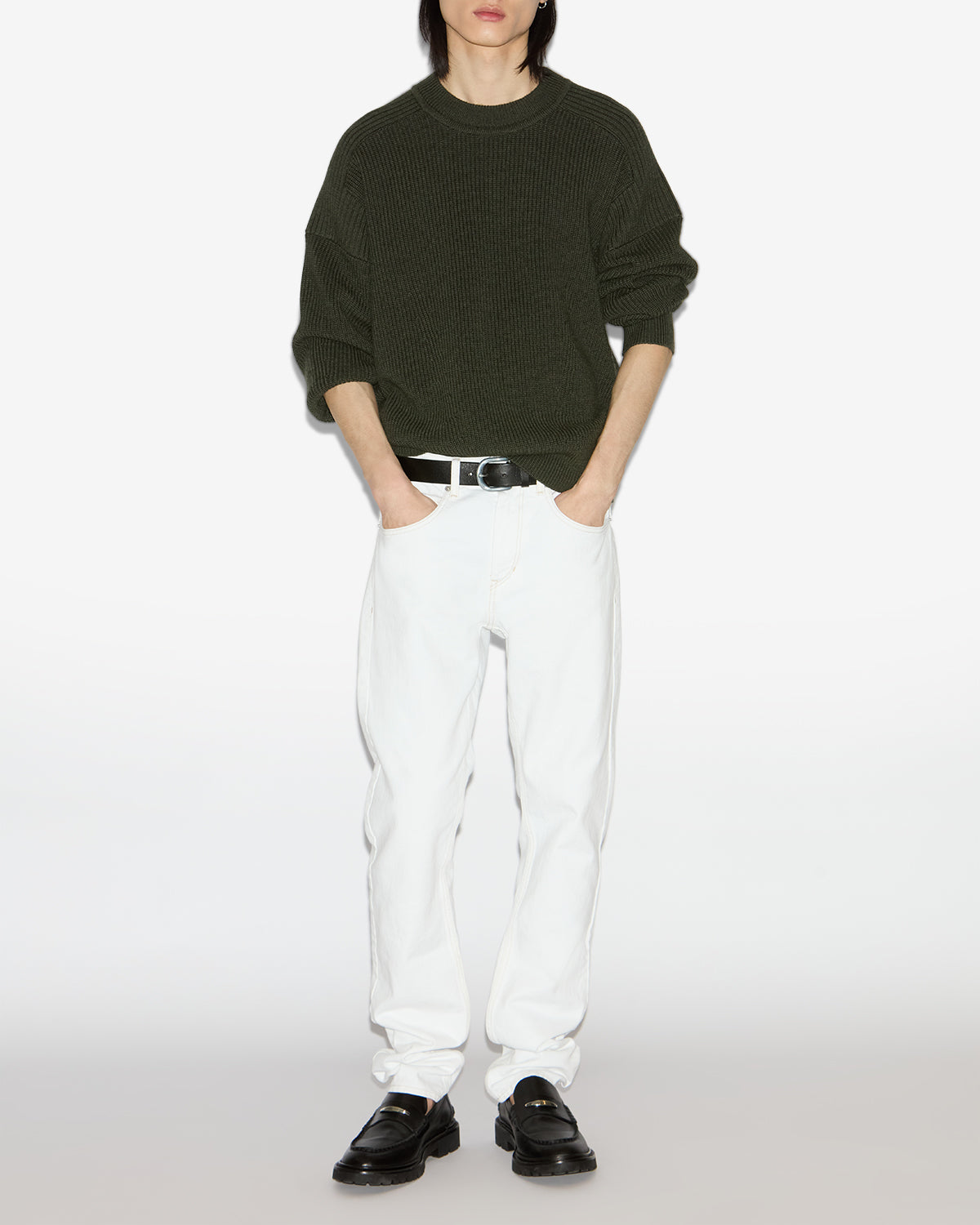 Barry 스웨터 Man 카키색 옷감 4