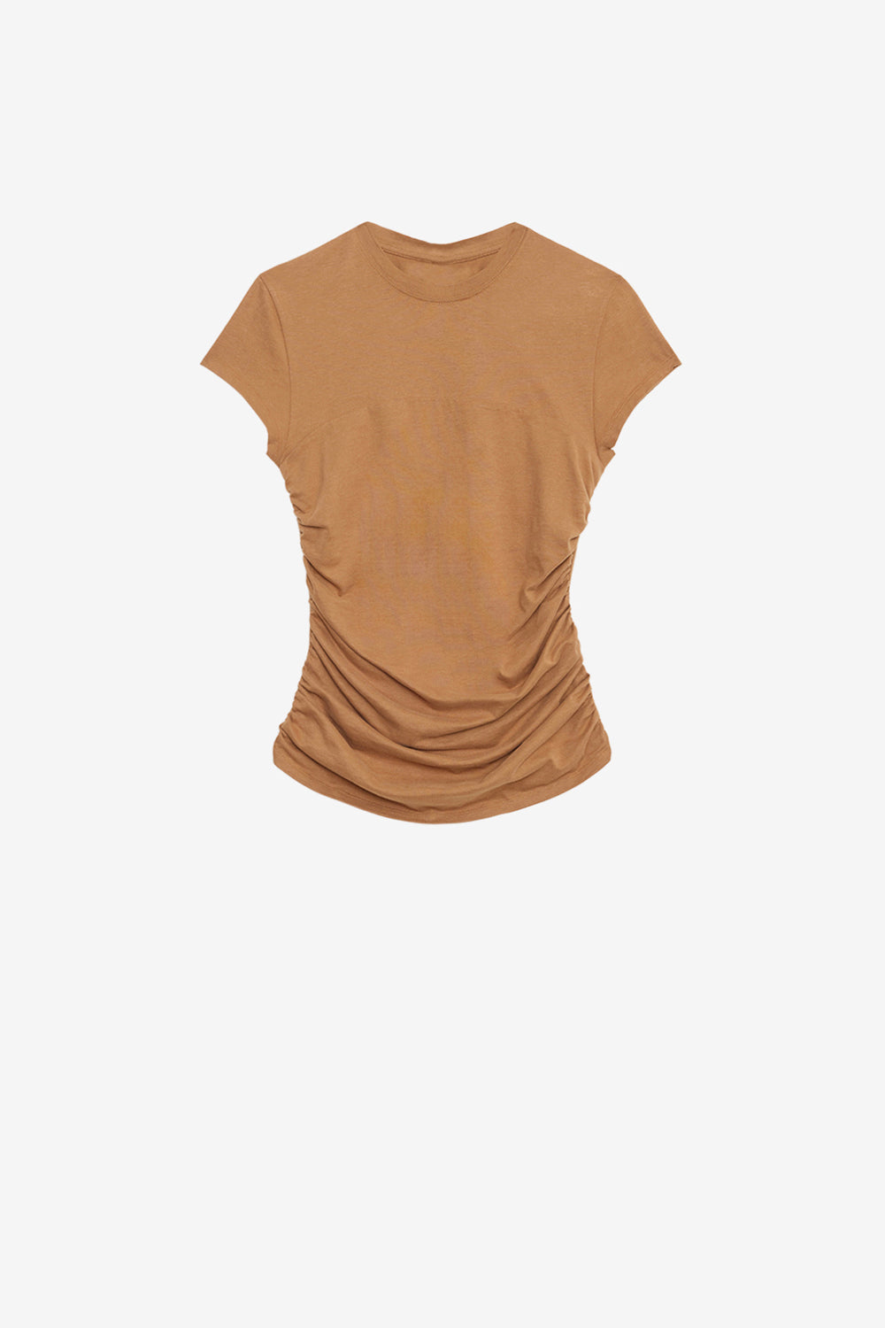 Maelie gathered t-shirt - Caramel - Woman - 1