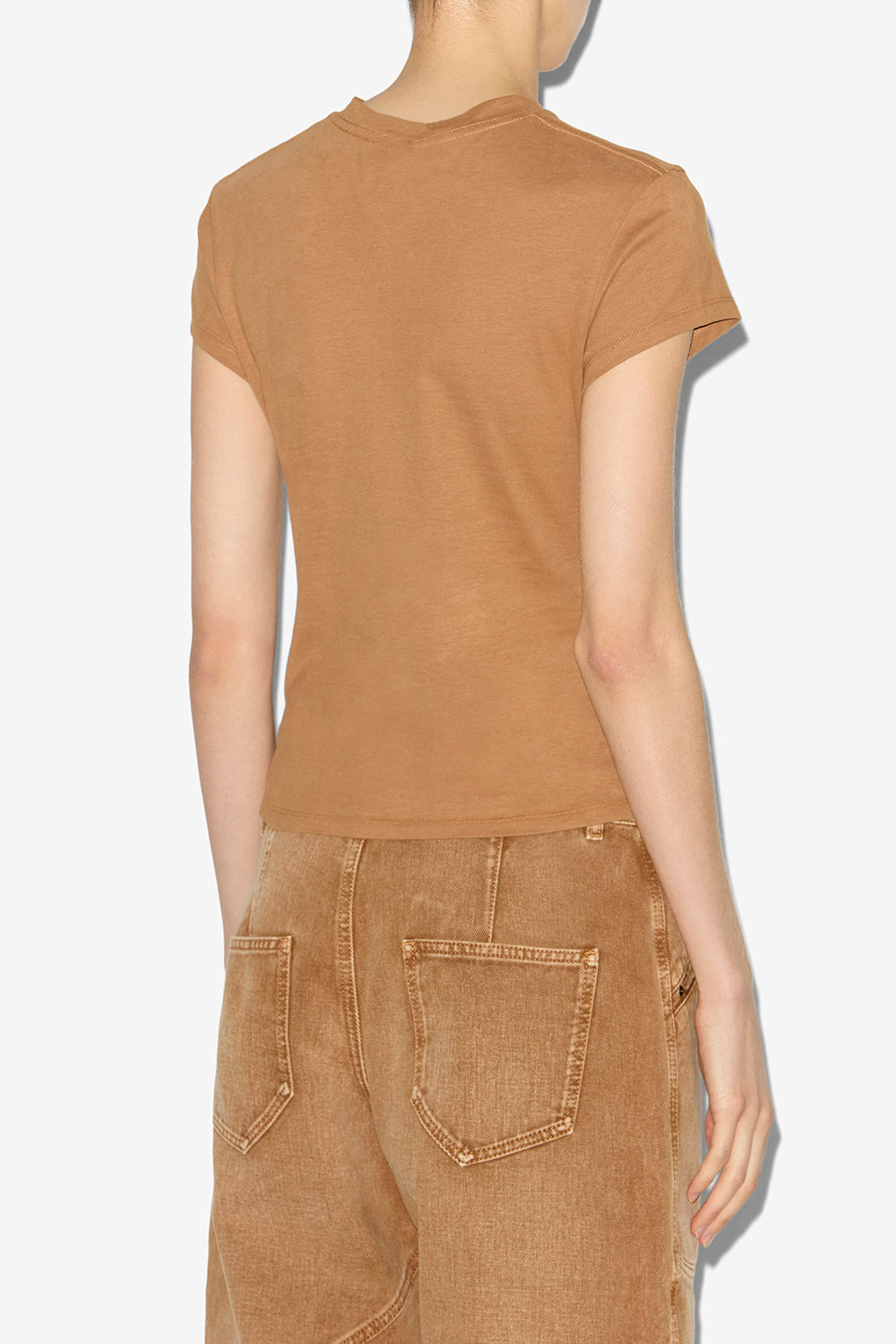 Maelie gathered t-shirt - Caramel - Woman - 5