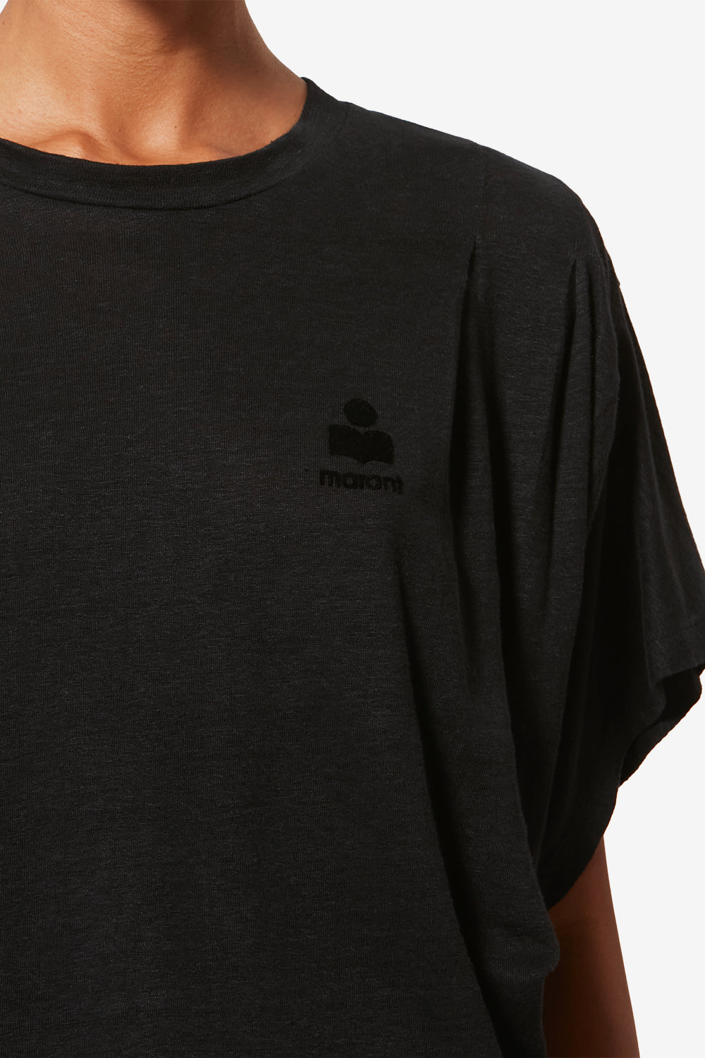 Kyanzae linen t-shirt with logo - Black - Woman - 3