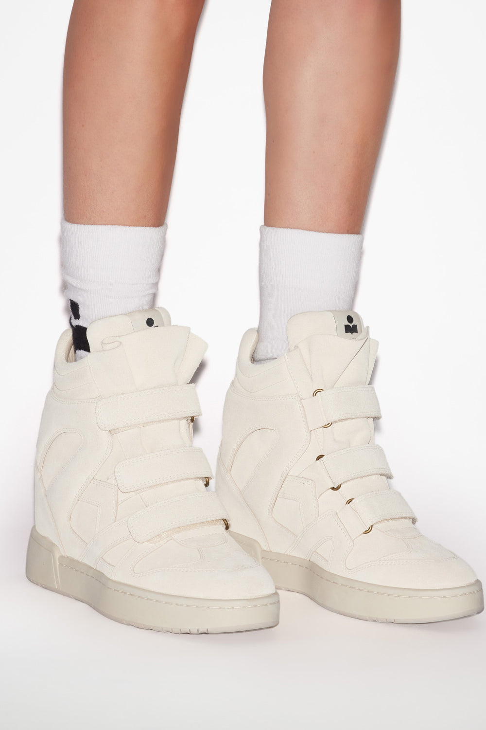 Im3 high-top leather wedge sneakers - Chalk - Woman - 5