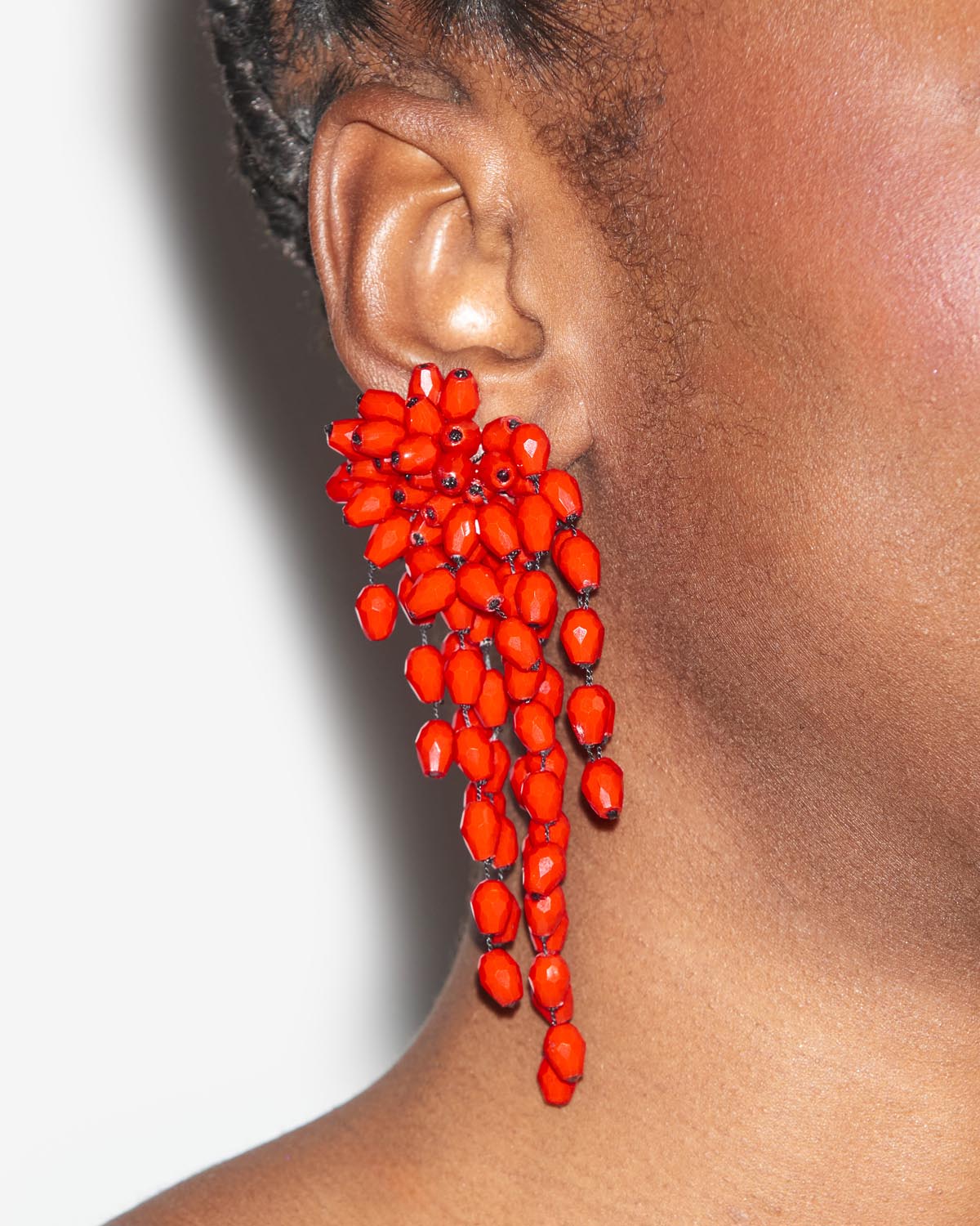 Boucles d'oreilles hanabi Woman Rouge-argenté 2