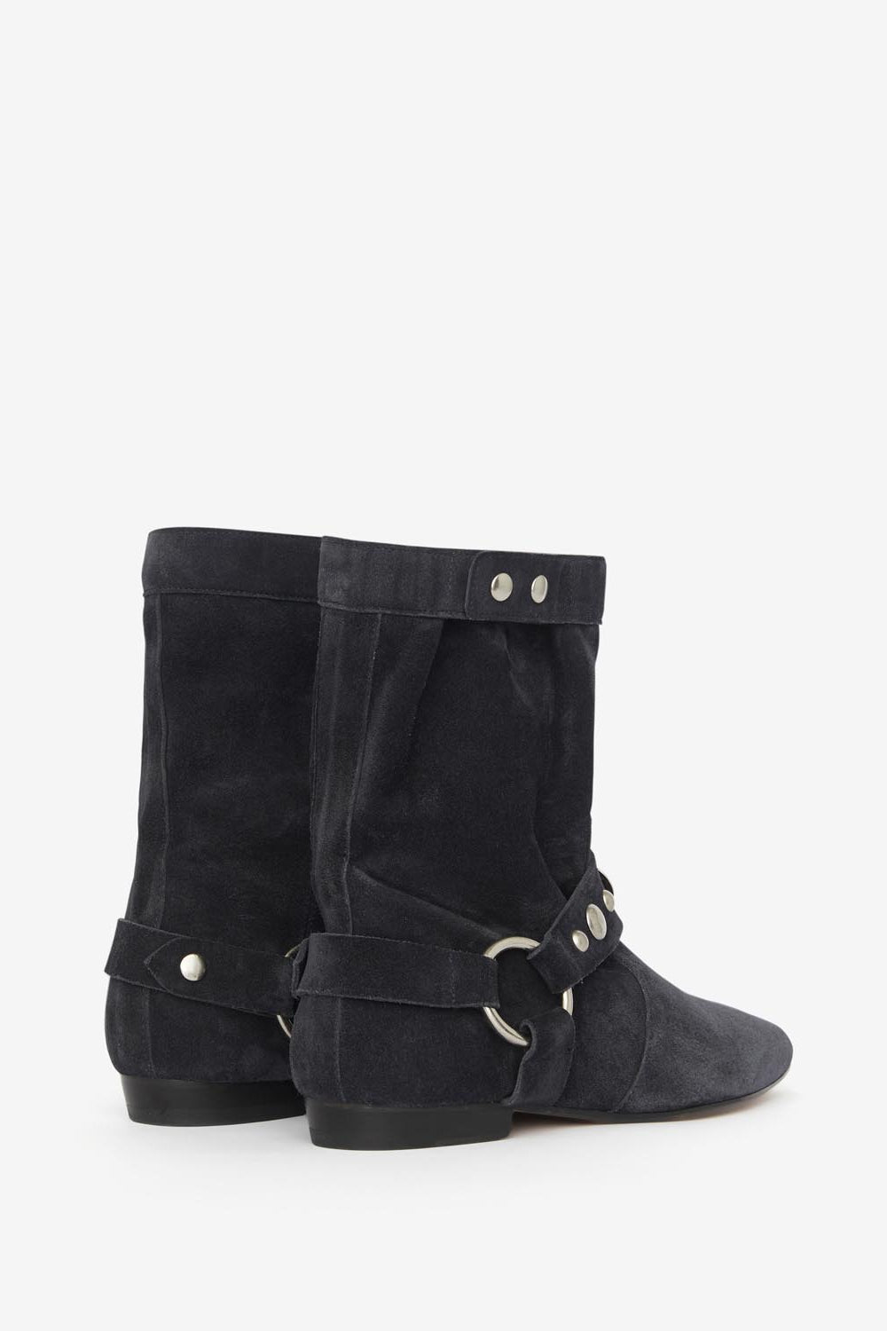 Flache boots stania aus kalbs-veloursleder - Schwarz gewaschen - Woman - 2