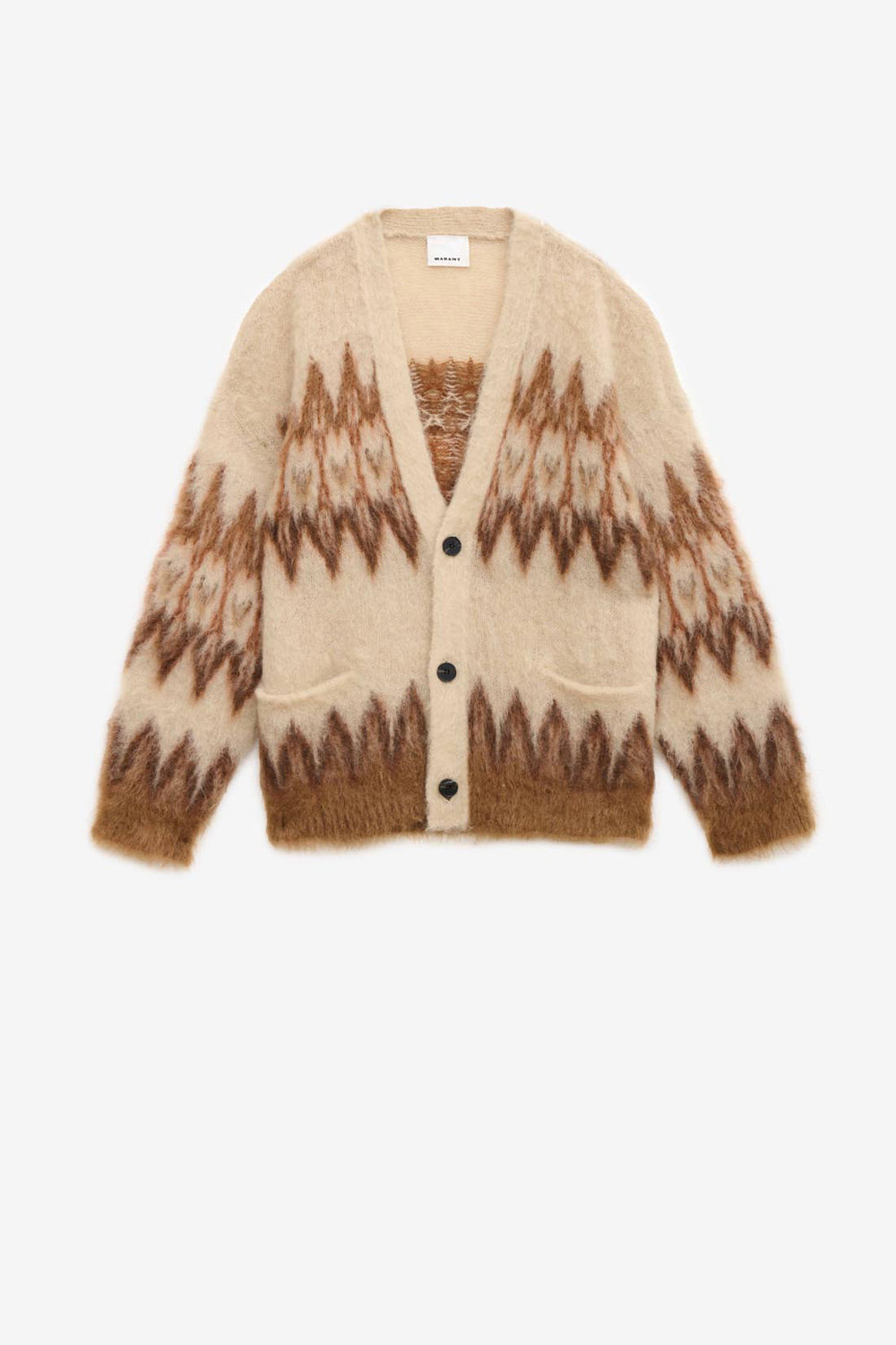 Nielson mohair fair isle pattern cardigan - Orange - Man - 1