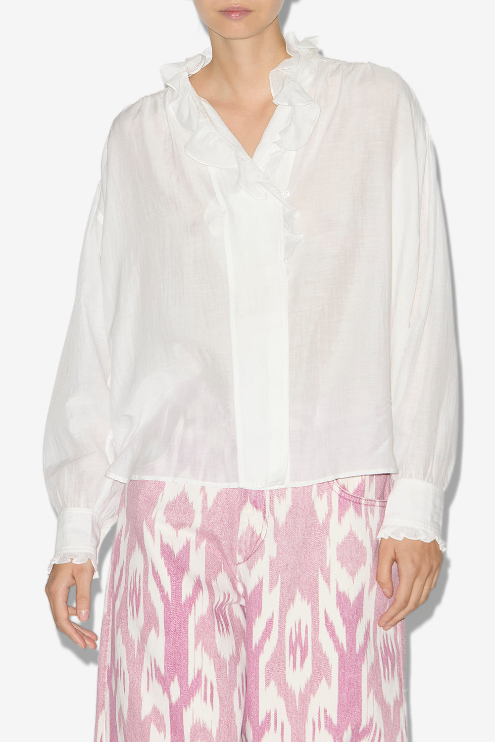 Pamias ruffled top - White - Woman - 4