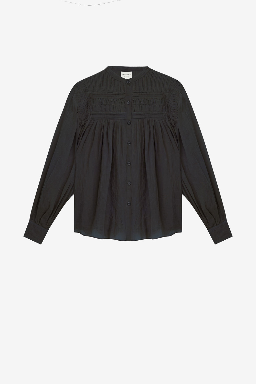 Plalia gathered cotton voile blouse - Black - Woman - 1