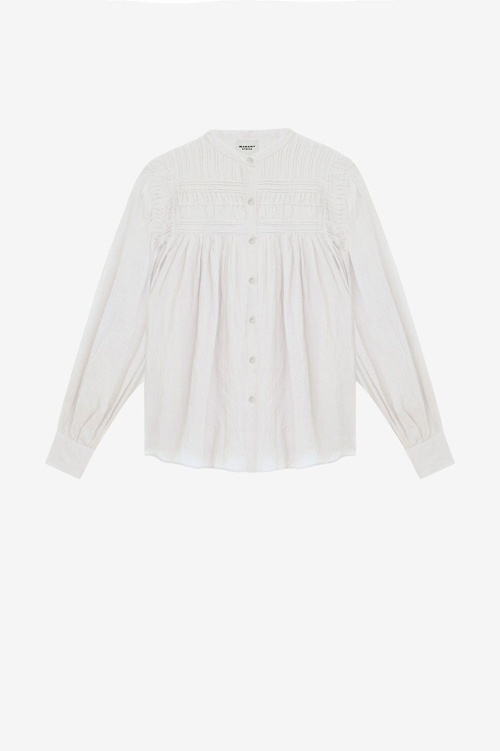 Plalia gathered cotton voile blouse - White - Woman - 1