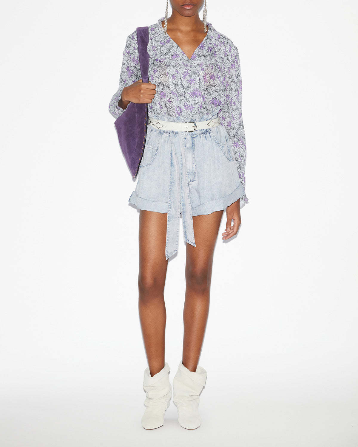 Blusa dubna Woman Ecru-lilac 4