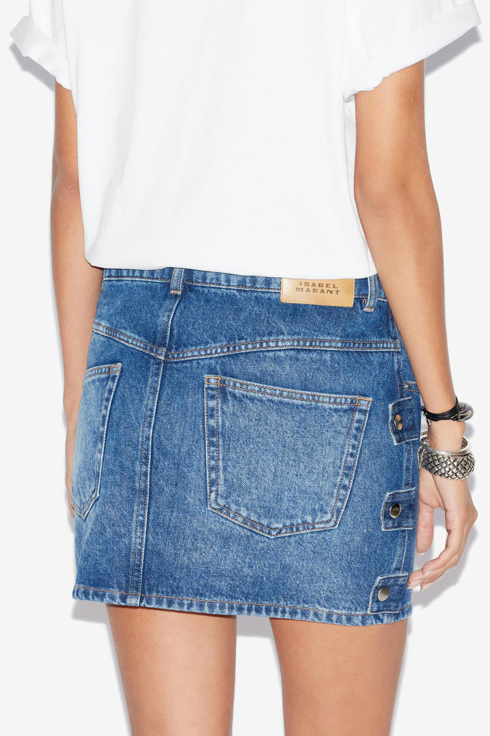 Gonna corta stessy in denim - Blu - Woman - 5