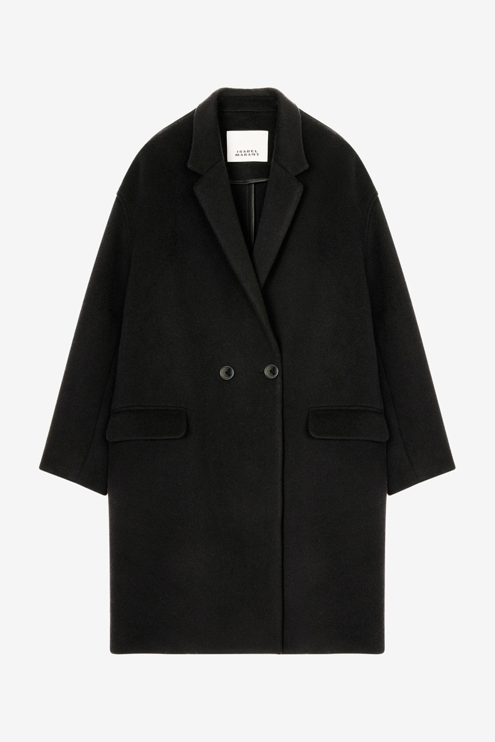 Efegozi coat in plain-colored cashmere and wool - Black - Woman - 1