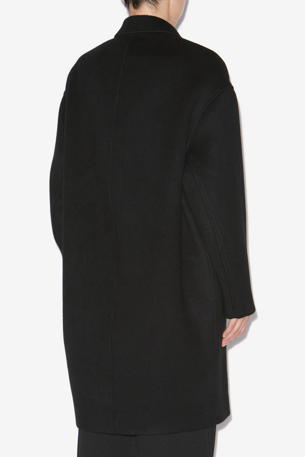 Efegozi coat in plain-colored cashmere and wool - Black - Woman - 5