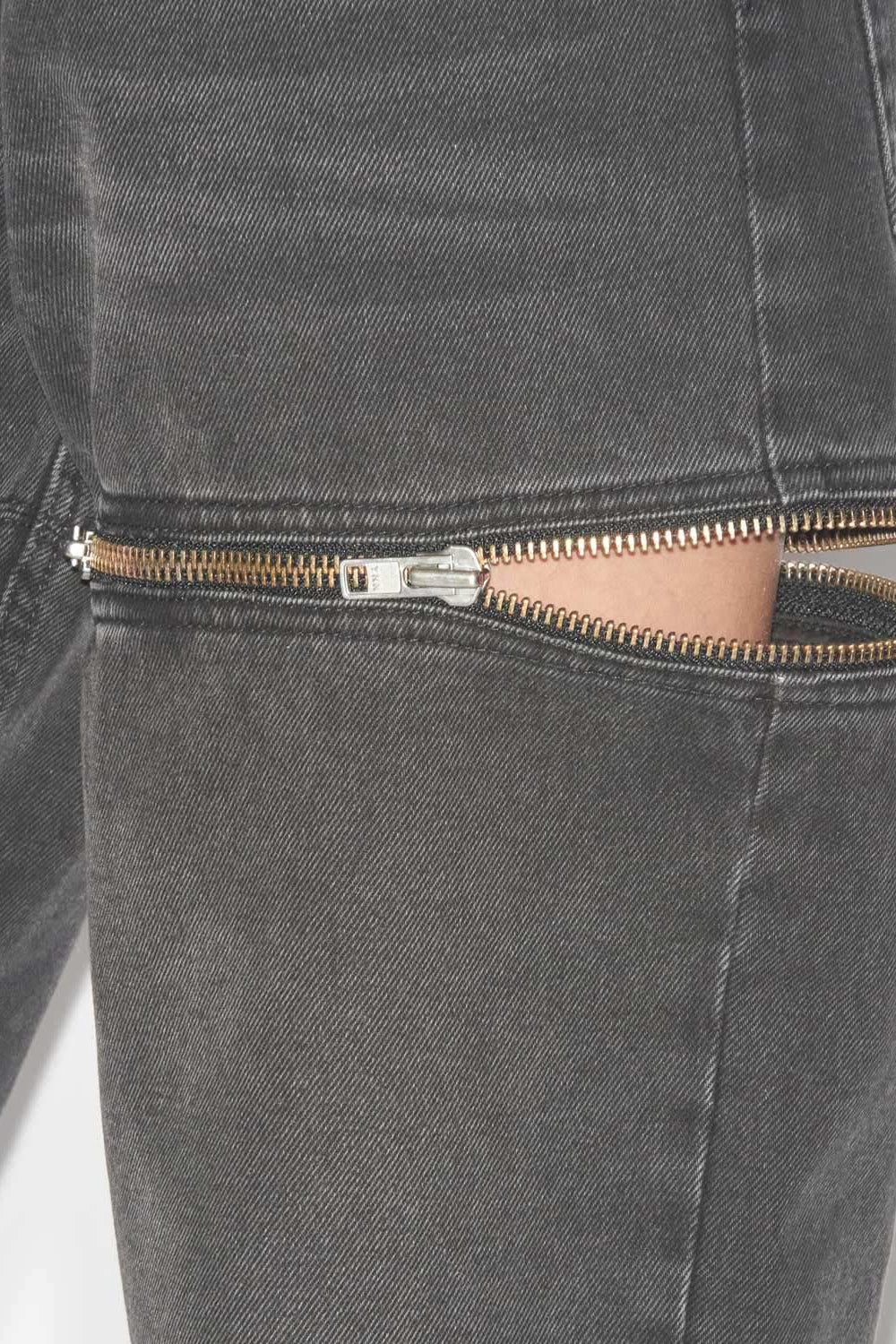 Salia ファスナー付きワイド デニムジーンズ - ウォッシュドブラック - Woman - 3