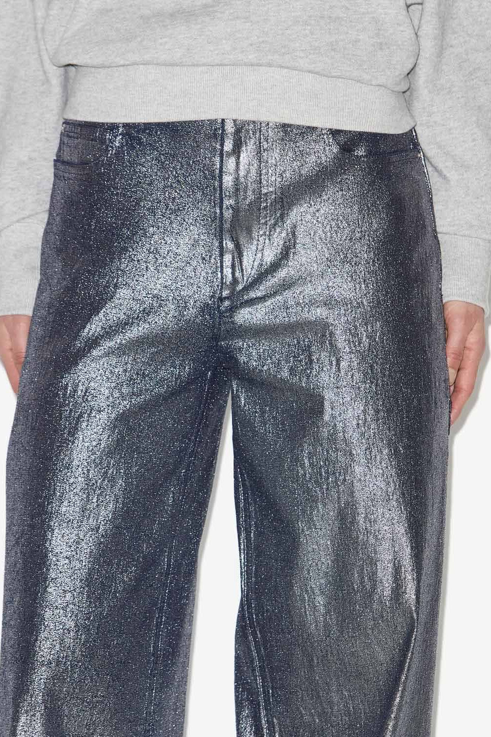 Cover メタリックデニムジーンズ - 銀 - Woman - 3