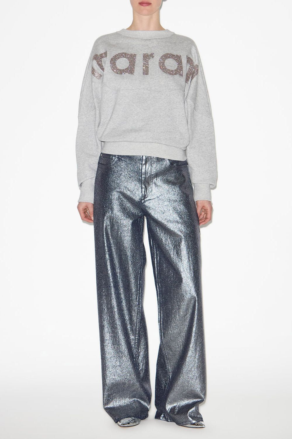 Cover メタリックデニムジーンズ - 銀 - Woman - 2