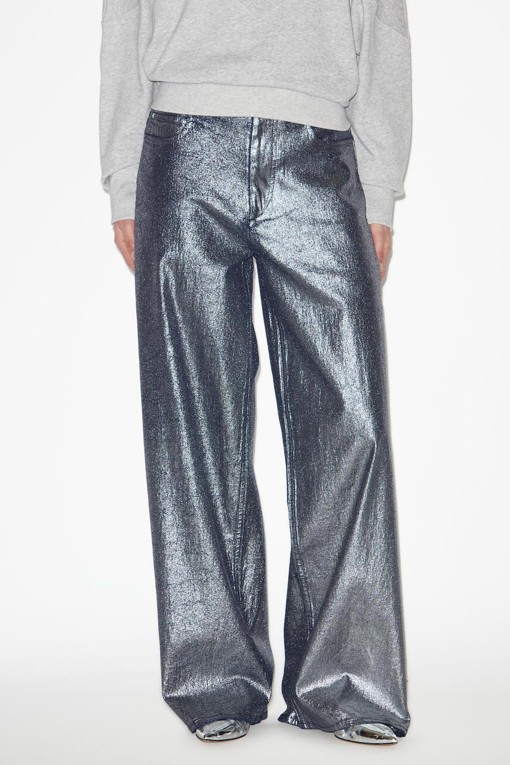 Cover メタリックデニムジーンズ - 銀 - Woman - 4