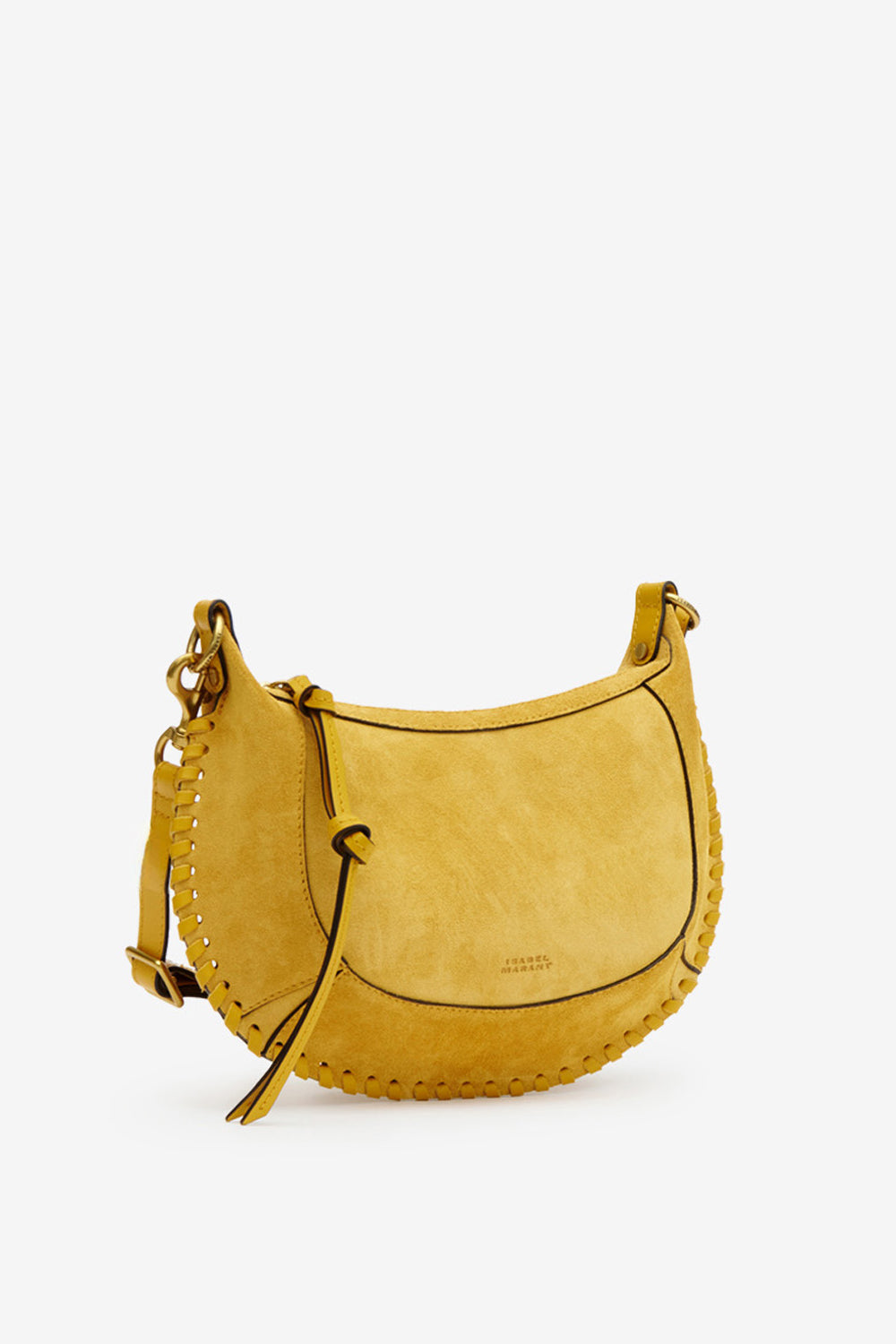 Oskan moon 編み込み入り カーフスエードレザー ハンドバッグ - Saffron - Woman - 4